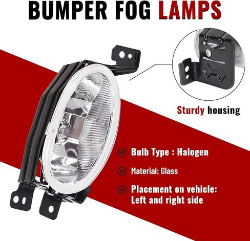 HECASA Pair Fog Lights Compatible with 2006-2008 Acura TSX Front Bumper Fog Light Lamp Clear Lens Replacement for 33951SECA01 33901SECA01 AC2594100 AC2595100 in Saudi Arabia