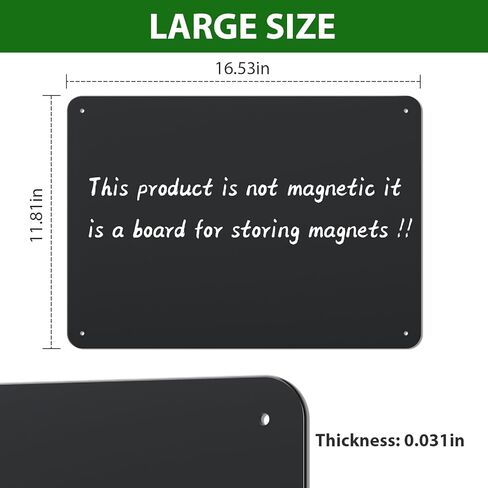 2Pack Black Magnetic Board,16.5" x 11.8" Magnet Bulletin Board to Display Magnetic Notes, Poetry, Photos, Suitable for Wall, Refrigerator, Cabinet etc, Come with 8 Pcs Dual Lock Tape and Screws in Saudi Arabia
