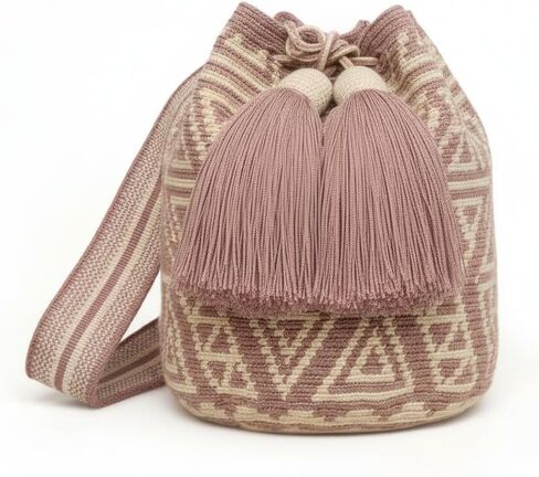 حقيبة Wayuu Mochila كبيرة للنساء أصلية بولسا تيجيدا كولومبيانا نمط كروشيه أصلي هدية من كولومبيا in Saudi Arabia
