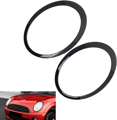 حلقة تثبيت للمصابيح الأمامية من Riloer، زخارف حلقة للمصابيح الأمامية، متوافقة مع Mini Cooper R50 R52 R53 2001-2006 in Saudi Arabia