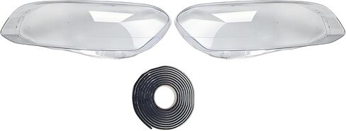 زوج أغطية عدسات المصابيح الأمامية، متوافق مع فولفو XC60 2014-2017، مجموعة بديلة شفافة، غطاء عدسة المصابيح الأمامية اليمنى اليسرى، غلاف PC in Kuwait