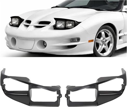 HECASA Headlight Bezel Compatible with 1998-2002 Pontiac Firebird Driver Passenger Side Headlamp Trim Replacement for 10410720 10410721 Black Left & Right Side in Saudi Arabia