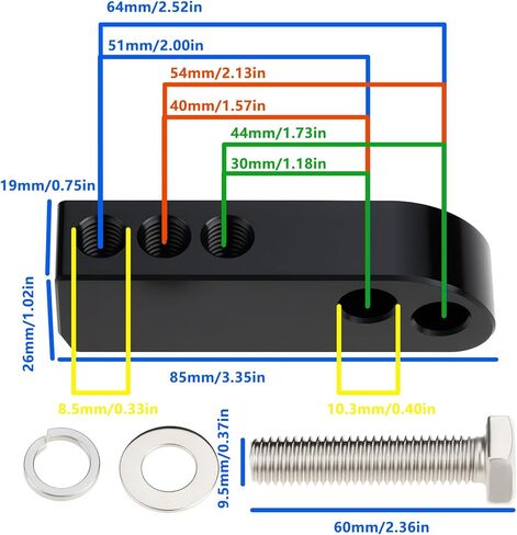 Headlight Extension Block Compatible with Har-Ley Dyna Street Bob FXDB Black in Saudi Arabia