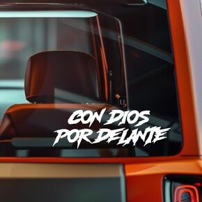 Con dios por delante Vinyl Decal Sticker UV & Water Proof Gift Laptop Car Bumper Window Tumbler Accessories 7" inch in Kuwait