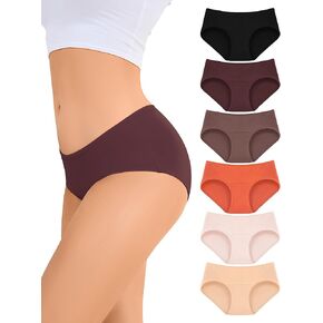 ANSUKOO Cotton Underwear for Women 6 Pack,Soft Hipster Bikini Briefs Panties,Full Coverage Breathable Stretch Ladies Undies in Saudi Arabia