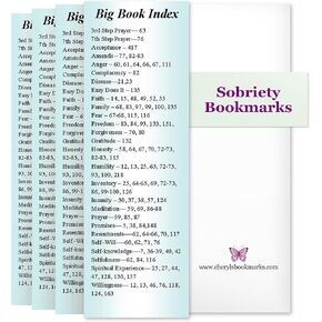 Alcoholics Anonymous Big Book Index Bookmarks - 2x6 AA Bookmarks for Women and Men with Key Topics and Pages, AA Sobriety Gifts, Addiction Recovery Gifts,7 by Cheryl's Bookmark (Green) in Saudi Arabia