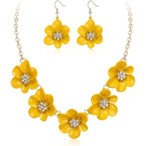 أقراط على شكل زهرة صيفية للنساء، مجموعة مجوهرات من الكريستال الراقصة الرائعة لحفلات الزفاف الأنيقة للعرائس اليومية in Kuwait