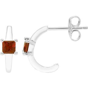 بوسطن باي الماس 925 الفضة الاسترليني الأميرة قطع جوهرة الأحجار الكريمة نصف هوب الأقراط in Kuwait