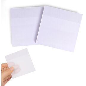 100 ورقة من مولوفا، ملاحظات لاصقة مبطنة شفافة مقاس 3 × 3 بوصة، ملاحظات ذاتية اللصق لؤلؤية، ملونة شفافة شفافة، مقاومة للماء، سهلة النشر للمكتب، المنزل، الاجتماعات، قابلة لإعادة الاستخدام (وردي مبطن) in Kuwait