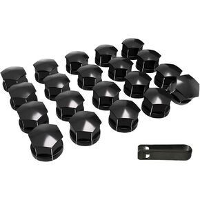 Lug Nut Covers (Wheel Bolt Caps) Complete Set - 20PCs + Removal Tool, Black - Replacement for Volvo XC40 XC60 XC70 XC90 S60 S80 S90 S40 V60 V50 V70 V90 in Kuwait