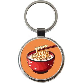 رامين وعاء أحمر عيدان الطعام سلسلة مفاتيح معدنية مستديرة in Kuwait