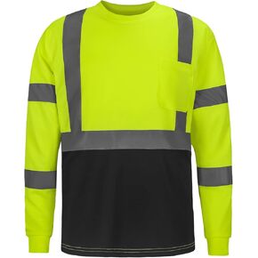 High Visibility Class 3 Shirts，Hi Vis Safety Long Sleeve Quick Dry Mesh Construction Work in Kuwait
