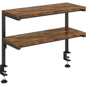 IBUYKE Clamp on Desk Shelf, 22.8" Large Desk Extender Shelves,Tool-Free Flexible Repositioning and Adjustable 2-Tier Storage Shelves for Desktop Accessories Below Desk TMZ010H in Kuwait