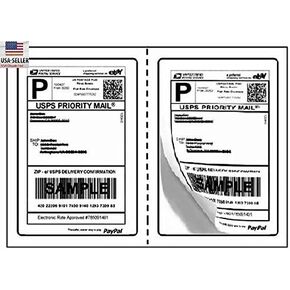 Perforated Shipping Labels Round Corner 2 Labels Per Sheet Laser/Inkjet Printer for USPS Click-n-Ship UPS Ebay FedEx Amazon (100 Sheets) in Saudi Arabia