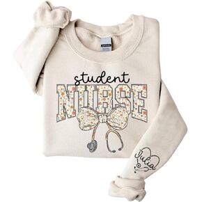 Personalized Nurse Quarter Zip Sweatshirt with Name, Custom RN, CNA, LPN Nursing Uniform Pullover in Saudi Arabia