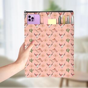 Boot Cactus Cow Book Sleeve Books Cover Classic Book Pouch Protector with Zipper Christmas Birthday Bookish Accessories for Women Niece Friends Librarian Books Lovers Gifts in Kuwait