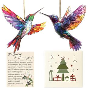 Hummingbird Ornament, Hummingbird Stained Glass Ornament, Christmas Ornaments, Xmas Decor, Ornaments for Christmas Tree in Kuwait