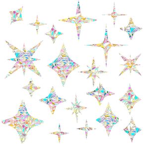 42PCS Star Window Clings, Anti-Collision Decals to Save Birds from Collisions, Non-Adhesive Rainbow Prismatic Stickers, Reusable Star Window Clings in Kuwait