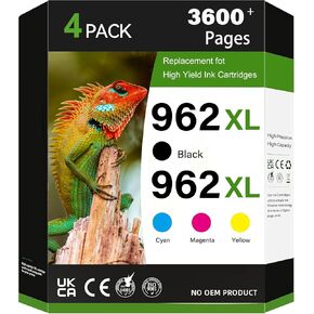 962XL Ink Cartridges Compatible for HP 962XL Ink Cartridges Combo Pack for HP OfficeJet Pro 9010 Series, 9020 9015 9018 9025 9012 9014 9016 9019 9022 9026 Printer, 4 Pack in Kuwait