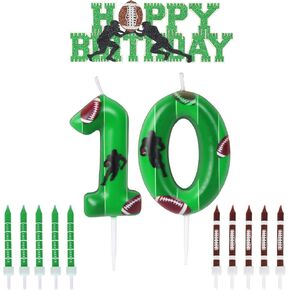 Football Birthday Number Candles for Cake, Glitter Football Birthday Cake Topper for Football Birthday Party Decoration, Candle for Football Birthday Cake Decoration (Number 15) in Saudi Arabia