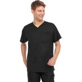 MediChic Scrub Tops for Men 2-Pocket Tuckable V-Neck Scrub Top Lightweight 4-Way Stretch in Kuwait