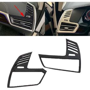 حافة فتحة التهوية الأمامية للوحة القيادة لسيارة BMW X5 G05 (2019-2022) من RichVibe - غطاء منفذ داخلي من ألياف الكربون، زوج مع دعم، متوافق مع LHD in Kuwait