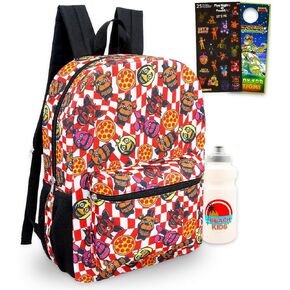 حقيبة ظهر فايف نايتس ات فريدي للأولاد - حزمة مع حقيبة ظهر FNAF للأطفال بالإضافة إلى ملصقات، وزجاجة مياه، ومجموعة حقائب مدرسية أخرى للأطفال in Kuwait