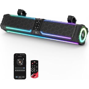 KEMIMOTO Midnight 70Gen2 28-inch 8 Speaker UTV Sound Bar, IP66 Water Resistant Golf Cart Sound Bar Speaker System with RGB, SxS Soundbar Compatible with Polaris RZR Can-Am in Kuwait