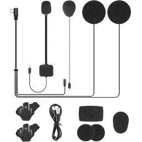 High Resolution Sound Quality Speakers Headphone Cable Motorcycles Bluetooth Intercom Accessories Kit (Hard Microphone and Soft Microphone) in Kuwait