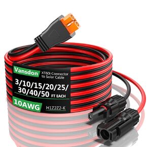 كابل تمديد الطاقة الشمسية إلى XT60i 10AWG 10FT XT60i أنثى إلى ذكر موصل للوحة شمسية قابلة للطي RV، محطة طاقة محمولة، مولد للطاقة الشمسية in Kuwait