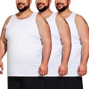 Men's Big & Tall Tank Tops 3 Pack Undershirts Sleeveless A-Shirts in Saudi Arabia