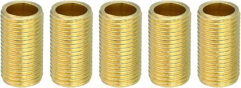 PATIKIL M10 Fine Thread Lamp Pipe, 5 Pack 20mm Threaded Hollow Tube Adapter Brass Coupler Connector Pipe Fitting in Saudi Arabia