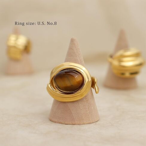 Jean Beau Chunky Gold Statement Dome Rings for Women, Exaggerated Thick Bold Open Finger Ring Prom Fashion Jewelry Gift in Saudi Arabia