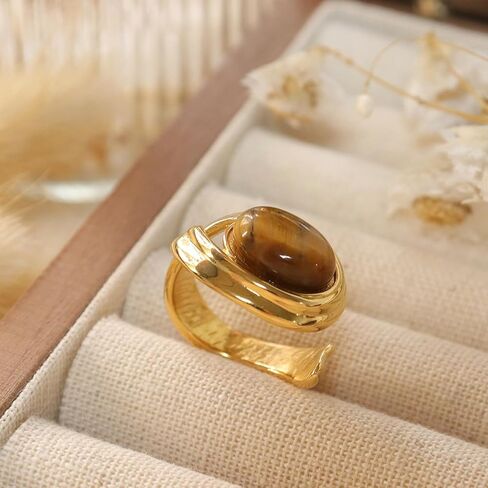 Jean Beau Chunky Gold Statement Dome Rings for Women, Exaggerated Thick Bold Open Finger Ring Prom Fashion Jewelry Gift in Saudi Arabia