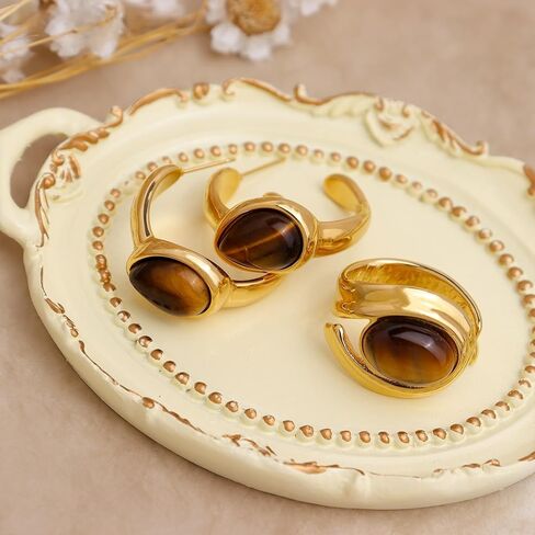 Jean Beau Chunky Gold Statement Dome Rings for Women, Exaggerated Thick Bold Open Finger Ring Prom Fashion Jewelry Gift in Saudi Arabia