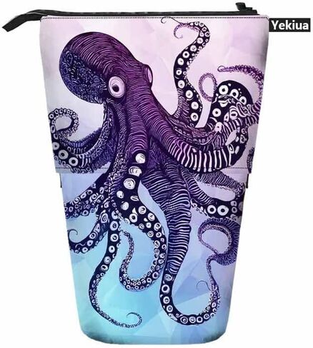 Swono Foxes Cute Pencil Holder Fox Tree Stand Up Pencil Case Organizer Pencil Holder Makeup Bag Gift Colorful in Kuwait