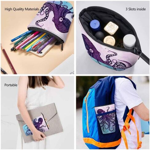 Swono Foxes Cute Pencil Holder Fox Tree Stand Up Pencil Case Organizer Pencil Holder Makeup Bag Gift Colorful in Kuwait