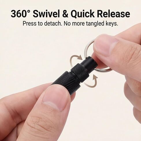 3Pcs Quick Release Keychain, Detachable Key Ring Quick Disconnect Keychain Heavy Duty Car Key Holder Metal Pull Apart Keychains for Men Women (Black, Silver, Blue) in Saudi Arabia