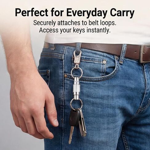3Pcs Quick Release Keychain, Detachable Key Ring Quick Disconnect Keychain Heavy Duty Car Key Holder Metal Pull Apart Keychains for Men Women (Black, Silver, Blue) in Saudi Arabia
