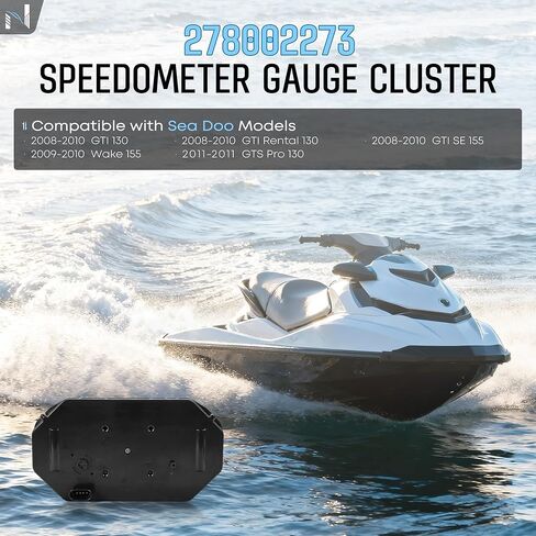 LCD Digital Jet Ski Speedometer Compatible with 2006-2011 Sea Doo GTX/RXP/RXT/Wake with Chrome Bezel, Boat Instrument Cluster, Watercraft Dashboard Replaces#278002273 in Kuwait