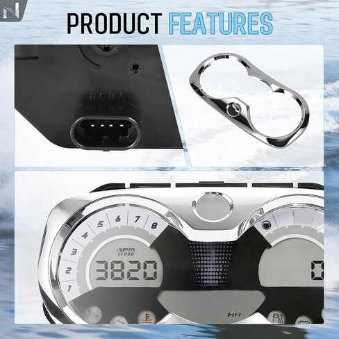 LCD Digital Jet Ski Speedometer Compatible with 2006-2011 Sea Doo GTX/RXP/RXT/Wake with Chrome Bezel, Boat Instrument Cluster, Watercraft Dashboard Replaces#278002273 in Kuwait