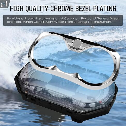 LCD Digital Jet Ski Speedometer Compatible with 2006-2011 Sea Doo GTX/RXP/RXT/Wake with Chrome Bezel, Boat Instrument Cluster, Watercraft Dashboard Replaces#278002273 in Kuwait