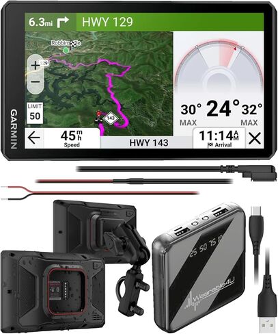 Garmin zumo XT3, 6" Rugged Motorcycle GPS, Lean Angles, Custom Route Planning, Adventurous Navigation, Garmin Performance Package Plan Option for Drag Racing Timer w/ Wearable4U PowerBank Bundle in Saudi Arabia