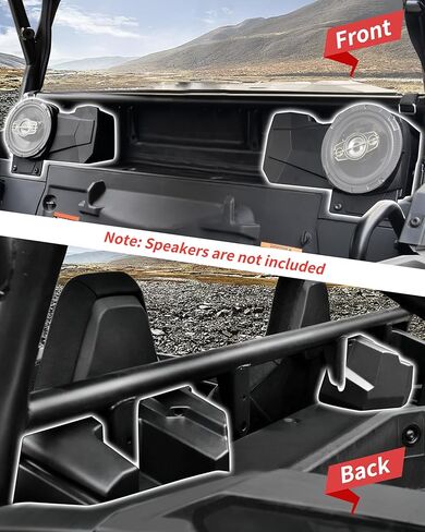 حاويات سماعات رياضية للمقعد الخلفي من KEWISAUTO، حاملات حوامل تدعم مكبرات صوت 6.5 بوصة لـ Polaris RZR XP 1000/XP 4 1000 2024+ ملحقات (2 قطعة) in Saudi Arabia