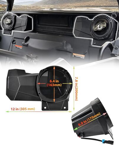 حاويات سماعات رياضية للمقعد الخلفي من KEWISAUTO، حاملات حوامل تدعم مكبرات صوت 6.5 بوصة لـ Polaris RZR XP 1000/XP 4 1000 2024+ ملحقات (2 قطعة) in Saudi Arabia
