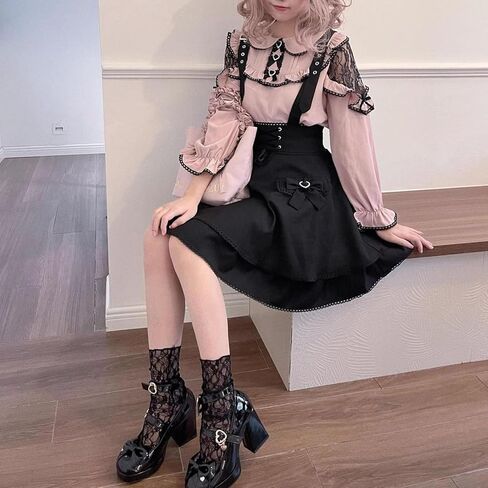 Pokn Lolita Jirai Kei Fashion Women's Skirt Lolita Style Short Skirt Mini Skirt Cutecore Kawaii Gothic in Saudi Arabia