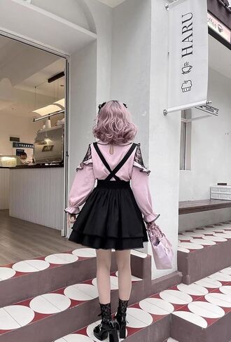 Pokn Lolita Jirai Kei Fashion Women's Skirt Lolita Style Short Skirt Mini Skirt Cutecore Kawaii Gothic in Saudi Arabia