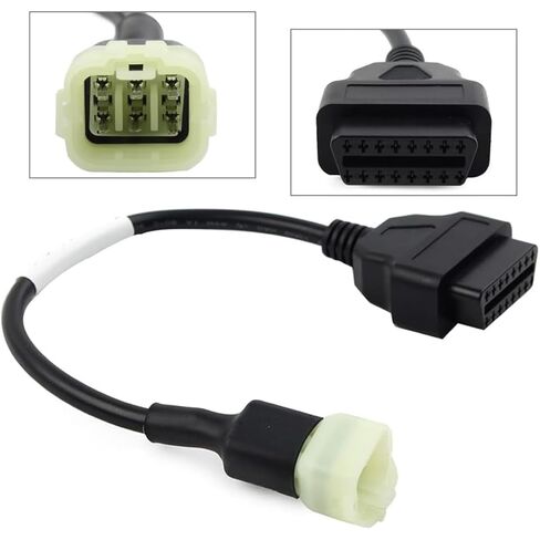 كابل دراجة نارية obd لدراجة نارية كاواساكي 6pin 6 دبوس إلى 16pin محول تشخيص obd2 كابل CANBUS مناسب لـ Kawasaki Z900RS/Z800/Z900/Z1000/ZX10R/ZX14R/H2 Euro 4 محول Motorrad in Saudi Arabia