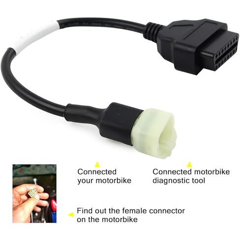 كابل دراجة نارية obd لدراجة نارية كاواساكي 6pin 6 دبوس إلى 16pin محول تشخيص obd2 كابل CANBUS مناسب لـ Kawasaki Z900RS/Z800/Z900/Z1000/ZX10R/ZX14R/H2 Euro 4 محول Motorrad in Saudi Arabia