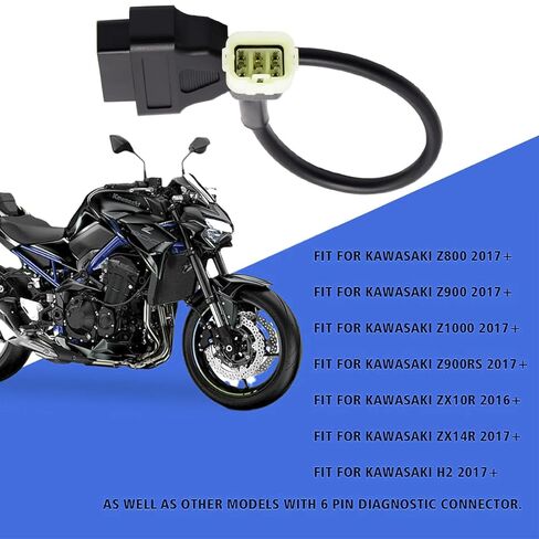 كابل دراجة نارية obd لدراجة نارية كاواساكي 6pin 6 دبوس إلى 16pin محول تشخيص obd2 كابل CANBUS مناسب لـ Kawasaki Z900RS/Z800/Z900/Z1000/ZX10R/ZX14R/H2 Euro 4 محول Motorrad in Saudi Arabia